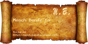 Mesch Benáta névjegykártya